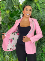 Pink and grey  Blazer for Women