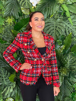 Red plaid Blazer for Women